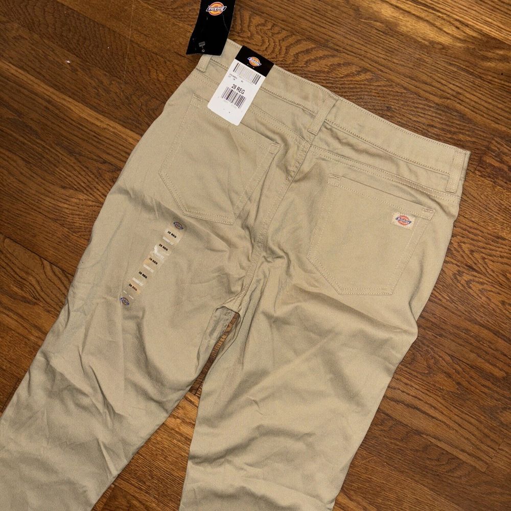 NWT Dickies Khaki High Rise Skinny Twill Pant Women's 28 / 4 Gorp Work Stretch